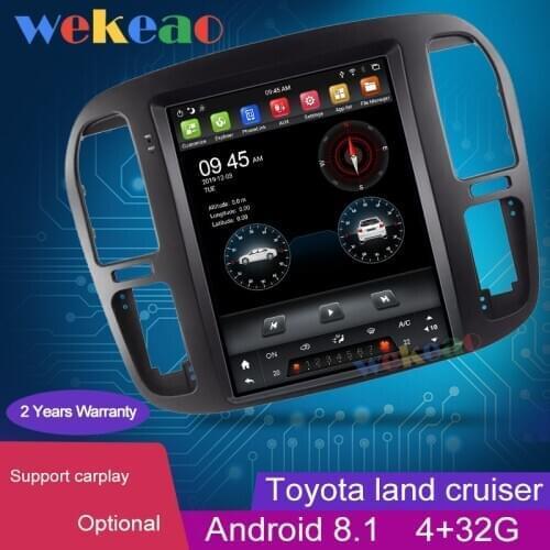 Wekeao 12.1" Vertical Screen Tesla Style 1 Din Android 8.1 Auto Radio For Toyota Land Cruiser LC100 Car Dvd Multimedia Player 4G