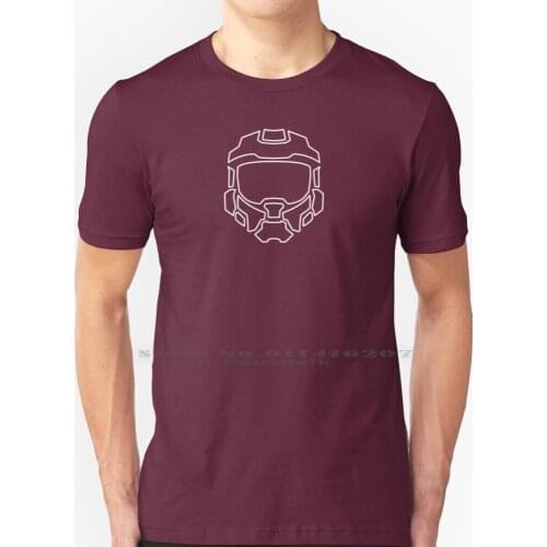 Master Chief White T Shirt 100% Pure Cotton Master Chief Chief Xbox Master Helmet Helmet Game Games