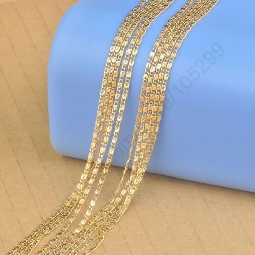 Free Fast Shipping Wholesale 5PCS Lot 16 Inches Yellow Gold Filled Flat S Necklaces For Pendant DIY Jewelry