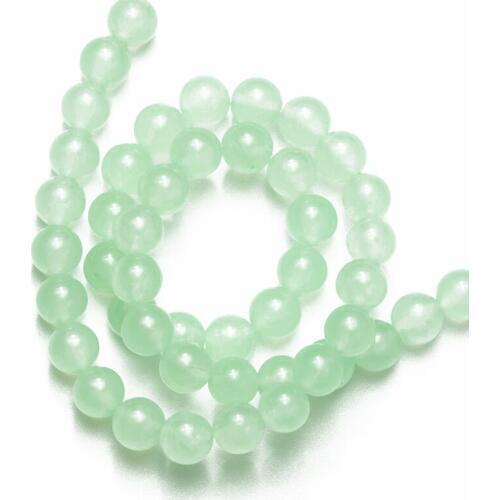 Wholesale 4 6 8 10 12 14mm Light Green Jades Beads Natural Stone Loose Beads for Jewelry Making DIY Bracelet Necklace Earrings