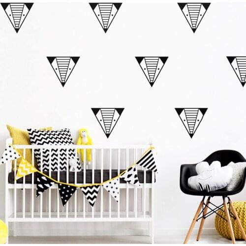 Diy Geometric trilateral Self Adhesive Vinyl Waterproof Wall Decal For Kids Room Bedroom Nursery Decoration Sticker Mural