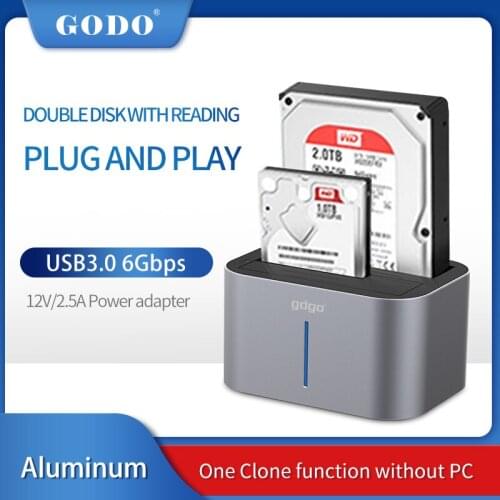 Dual Bay External Hard Drive Docking Station with Offline Clone SATA to USB 3.0 HDD Docking Station for 3.5/2.5 HDD SSD