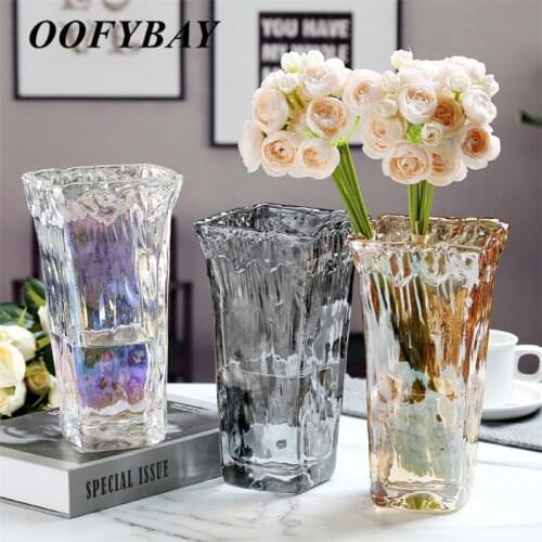 European Style Glass Thickened Flower Arrangement Modern Simple Transparent Living Room Hydroponics Vase Home Decoration Crafts
