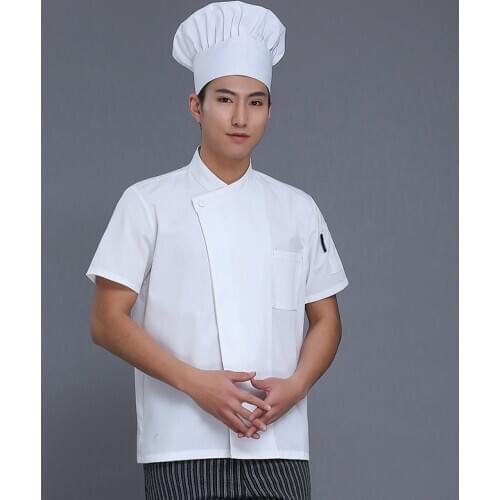 Chef Uniform Summer Short-sleeve pocket Breathable Restaurant Food Service Chef Jacket Kitchen