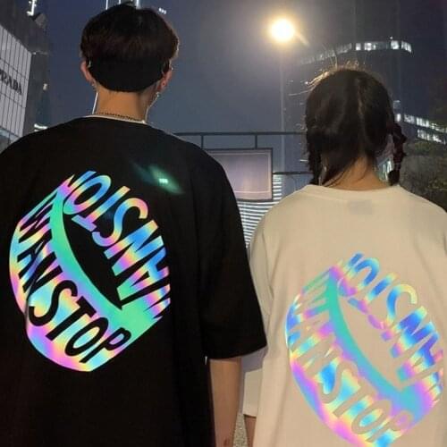 Couple T-shirt 2020 summer new cotton-containing Korean version of loose reflective lovers short-sleeved shirt men and women