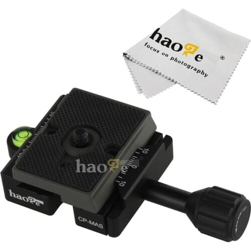 Haoge QR-M52 Plate Plus Screw Knob Quick Release QR Clamp Compatible with Bogen 3157N / Manfrotto 200PL-14 RC2 / Arca Swiss