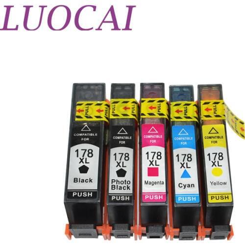 LuoCai 5pcs Compatible ink cartridge For HP178 178XL for HP Deskjet 3070A 3520 6510 B010B B109a B109n B110a B210b B209a printer