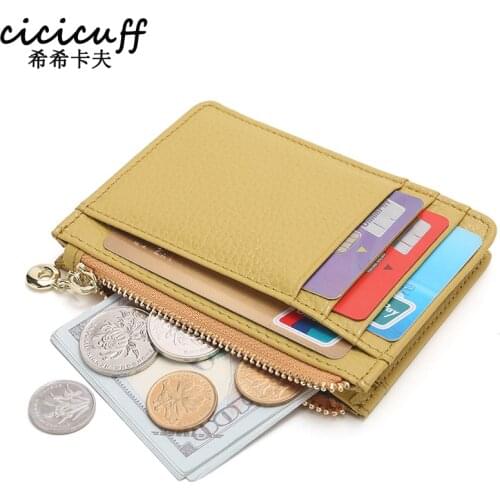 Women Small Wallets Credit Card Holders Minimalist Wallets Card Case Men Slim Leather Business Bank Cardholder Coin Pocket Purse