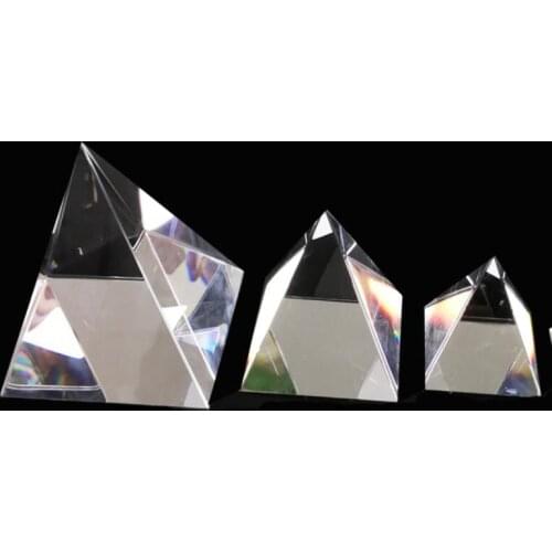 Crystal pyramid glass lens Polyhedral prism rainbow optical prism lens 60/80/100mm