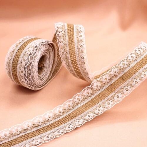 Natural Jute Burlap Hessian Ribbon lace Rustic Vintage Wedding decoration Merry Christmas Party decor Supplies DIY gift wrapping