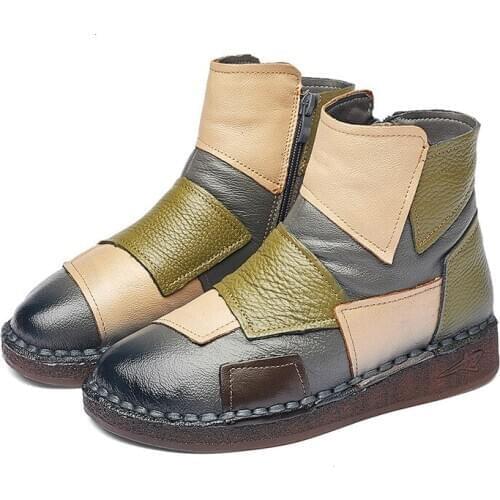 Fashion Womens Winter Boots 2020 Genuine Leather Boots Womens Winter Boots Female Shoe Boots On Flat Sole