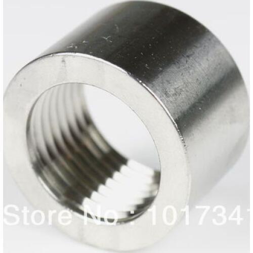 Stainless Steel 304 Half Coupler 1/2"NPT, Homebrew Hardware, Beer Hardware, Stainless Coupler