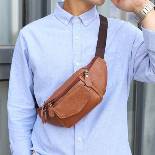 New PU Leather Belt Bag High Quality Fashion Crossbody Bags Men Chest Bag 2021 Luxury Brand Shoulder Fanny Pack Waist Belt Bags