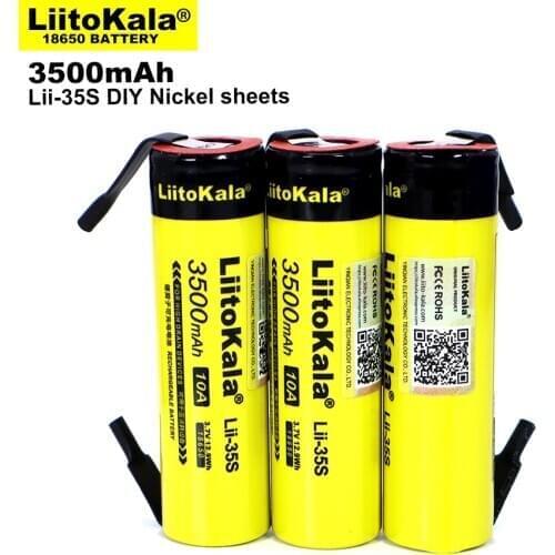1-12PCS Original Liitokala Lii-35S 3.7V 3500mah 18650 Lithium Rechargeable Battery Welding Nickel Sheet
