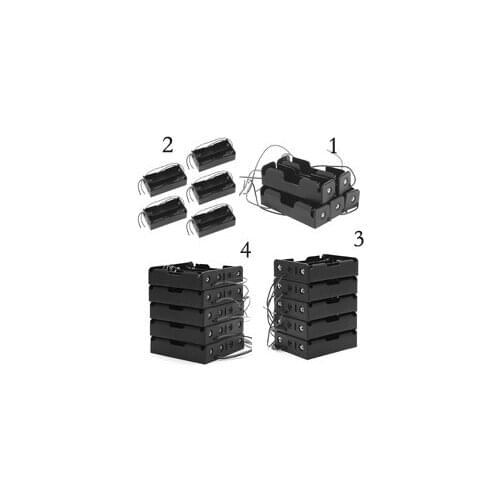 5 Pcs 3x18650 Rechargeable Battery 3.7V Clip Holder Box Case With Wire Lead