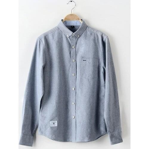 Autumn Mens Slim Fit Shirt Men Cotton Oxford Shirts Men Long Sleeve 2021 Casual Button Up Shirts For Male Tops chemise homme