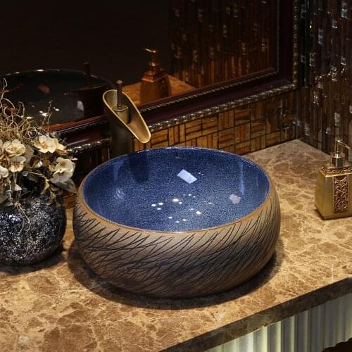 Europe Style Handmade Countertop Ceramic Bathroom Basin Bathroom Sink ceramic washbasin china bathroom wash basin