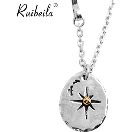 RuibeilaS925 silver GORO handmade Eagle Sun Holy brand pendant unisex necklace pendant handmade jewelry