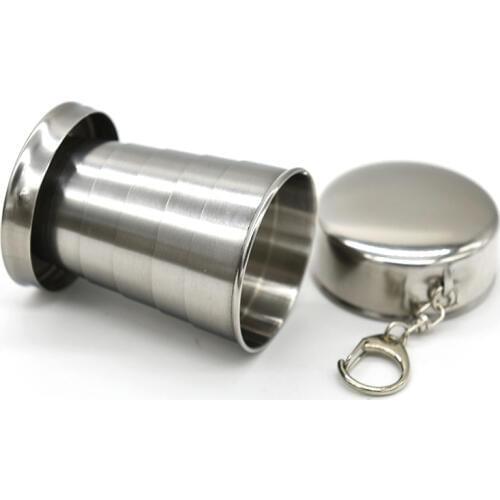 Stainless Steel Folding Retractable Cup Folding Cup Traveling Outdoor Camping Hiking Mug Portable Collapsible Cup Bottel