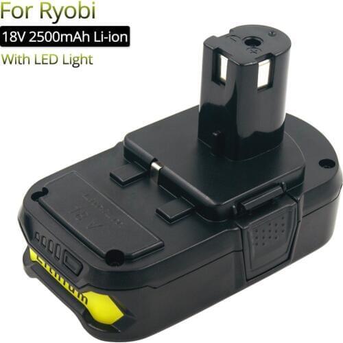 Cordless Drills Replacement 18V Battery 2500mAh Lithium for Ryobi Power Tools RB18L25 P102 P104 P105 P108 Rechargeable Battery