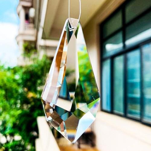 75MM Diamond Faceted CRYSTAL Prism Lamp Chandelier Decor Cut Glass Pendant DIY SunCatcher Glass Art Hanging Decor Arrow Lance