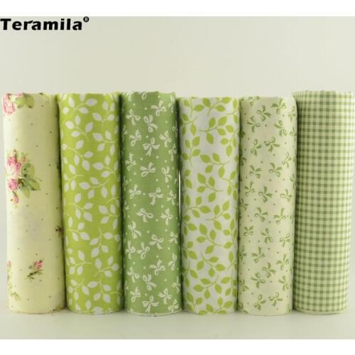 Teramila Twill Cotton Fabric Patchwork For Sewing Quilting Bundle Clothes Telas Handmade Tissues Scrapbooking 6pcs 40cmx50cm
