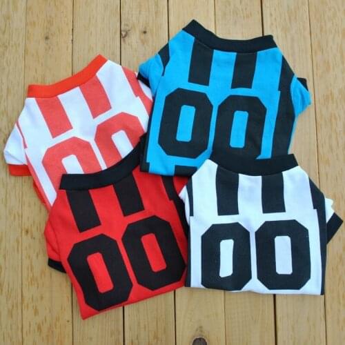 Jersey Number Design Summer Pet Clothes for Yorkshire Terrier Dog Accessories Summer Small Dog Costume Cute Sphinx Cat Clothing