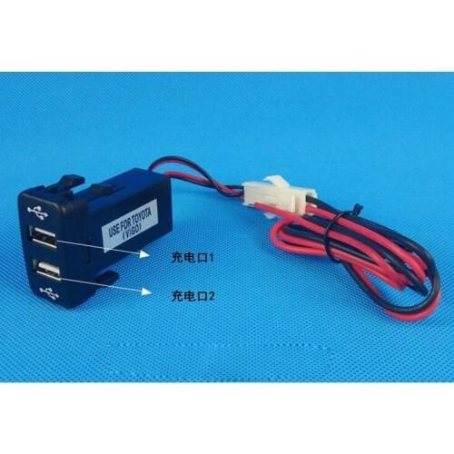 USB Charger Audio Connector Voltage OUT TEMP IN Display Temperature VOL.V TEM For Toyota Fortuner Coaster 2013-2015 SIENTA 2007