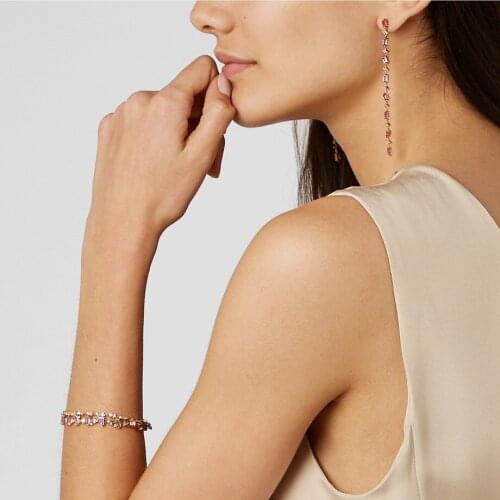 Baguette cz tennis chain long tassel chain drop earring trendy women jewelry