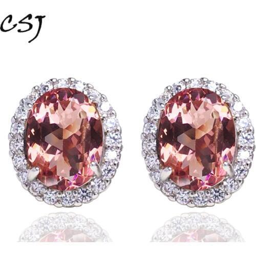 CSJ Diaspore Zultanite Stud Earrings 925 Sterling Silver Color changes gems Fine Jewelry Women Lady Wedding Engagment Party Gift