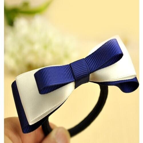 Cute Navy Blue Bowknot Headpiece Women Bijouterie Casual Ribbon Hairbands Female Hair Accessories Scrunchy Head Jewelry Gift