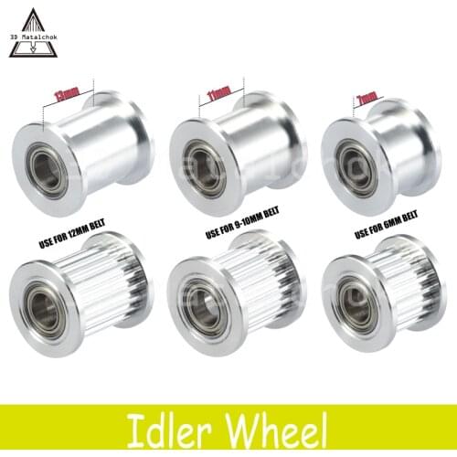 3D Matalchok Timing Idler GT2 Pulley 20 With Teeth Pulley 20Teeth Or Without Teeth Bore 5mm For Gates 2GT Belt Width 6/9/10/12mm