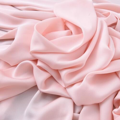 108CM Wide 19MM Pink 90% Silk 10% Lycra Stretch Silk Fabric for Dress Cheongsam Pant Shirt H295