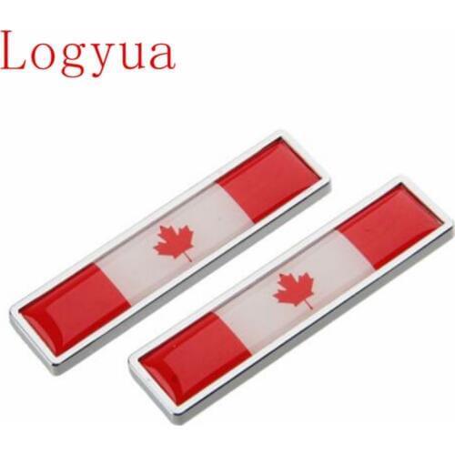 2Pcs/Lot Canada Flag Metal Car Sticker Decorate Sticker Emblem Badge For Cars