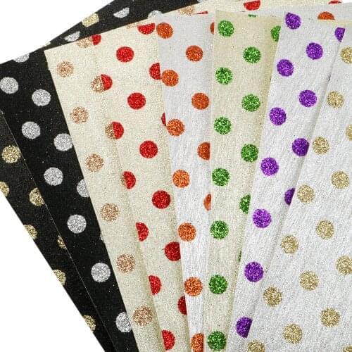 20*33cm Dot Glitter Faux Synthetic Leather Fabric For Bows Leather Crafts DIY Handmade Material Earrings,1Yc20111