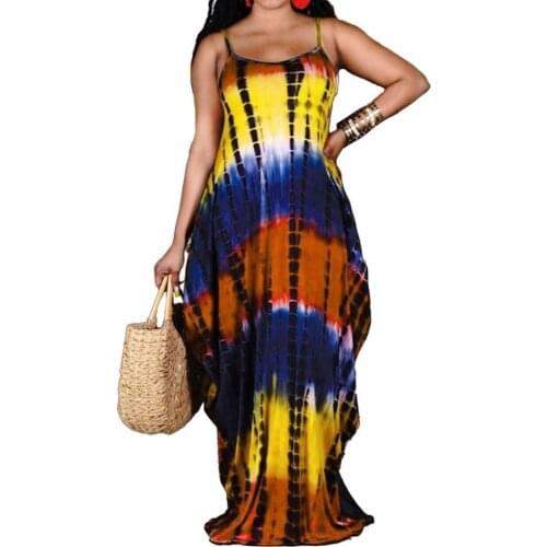 2021 Newest Hot Womens Summer Boho Floral Long Maxi Evening Party Beach Dress Floral Sleeveless V Neck Sundress