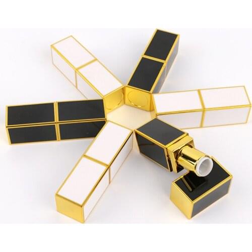 30PCS Refillable Plastic Lipstick Tubes Lipstick Gloss Container Lipstic Lip BalmTube Black White Lipstick Empty lipstick Tube