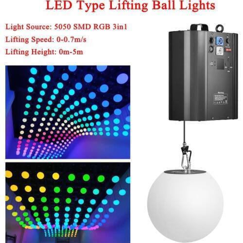 3D Up Down Lifting Height 0m-5m DMX RGB LED Lifting Ball Modern Wave Effect Colorful Kinetic Light Lift Ball For Stage DJ Disco