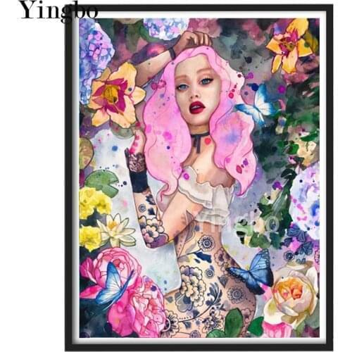 Diamond Mosaic Watercolor Flower woman Bead Embroidery Cross Stitch Diamond Painting Rhinestones Pictures Handmade Hobby Gift