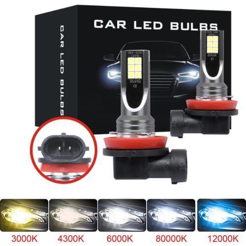 Elglux 2Pcs H11 Led Car hb4 Bbulbs h7 Fog Light H8 Hb3 Car lights 12V h9 9005 H11 Auto 9006 Daytime Running Lights lamp 6500K