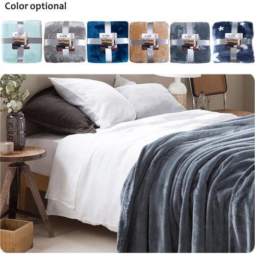 Flannel Fleece Throw blanket Plush Soft Warm Thick Solid Blanket Travel Office Home Small Blanket for Sofa Bed Couch