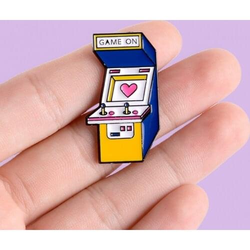 GAME ON ! Retro Arcade Console Enamel Pin Video Game Cartoon Icon Badge Brooches Gift Jeans coat shirt Button Pin For Friends