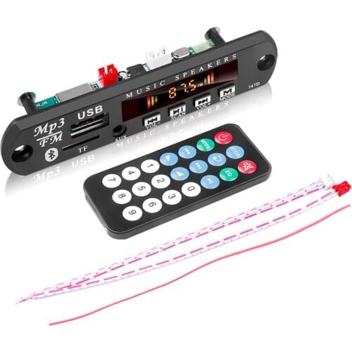 JTKE 5V 12V MP3 WMA Decoder Board Audio Module USB TF Radio Bluetooth5.0 Wireless Music Car MP3 Player With Remote Control #5814