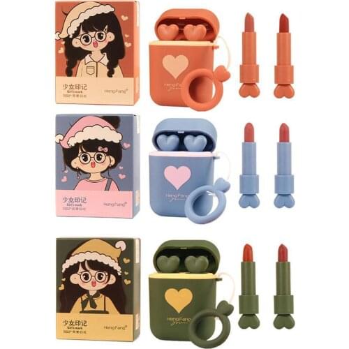 Korean Smooth Matte Texture Lip Gloss Long-lasting Lips Makeup Sets Exquisite Cosmetics 2 Colors Available Lipstick