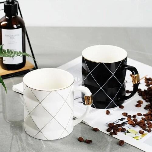 Nordic Phnom Penh Circled Mug Light Luxury Creative Personality Trendy Water Cup Household Ceramic Coffee Mugs Couple cup
