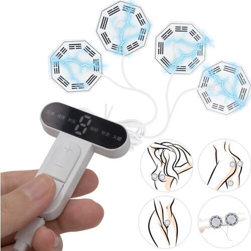 Electric Shock Massager Massage Pads LCD Screen Vibrator Body Breast Clit Stimulator Pulse Therapy Sex Toys for Adults Men Women