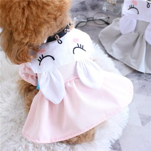 Cute Rabbit Cartoon Dog Clothes Pet Outfit Cat Puppy Apparel Yorkshire maltese Pomeranian Poodel Bichon Small Dog Dress Skirt