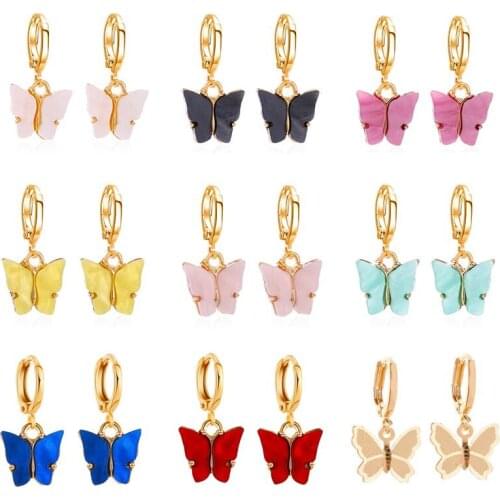 Cute Earrings for Women Sweet Style Ear Rings New Butterflies Dangle Earring Girl Korean Fashion Jewelry Accessories Gifts