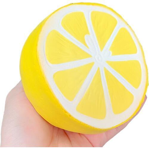 Cute lemon Squishy Super Slow Rising Jumbo Simulation Fruit Phone Straps Soft Cream Scented Bread Cake Kid Toy Gift