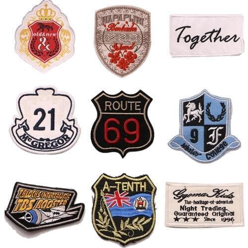 Cartoon Decorative Aircraft, numbers, medals icon Embroidered Applique Patches For DIY Iron on Badges Stickers on a backpack